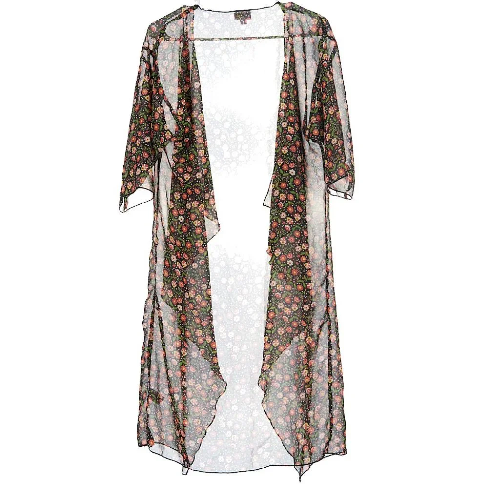 Lularoe Floral Sheer Kimono Small - Picture 7 of 9